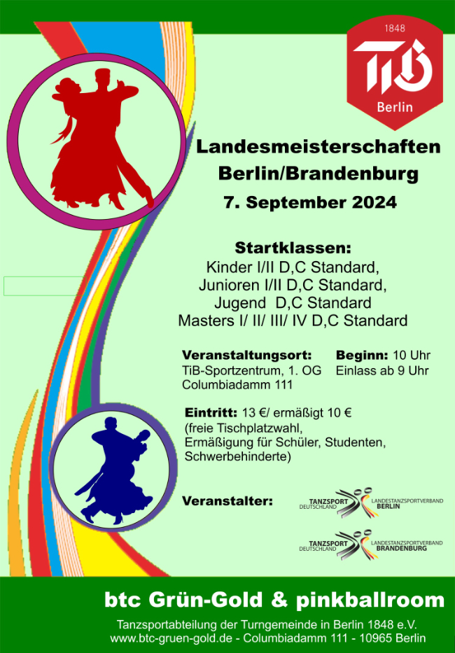 Ankündigung Turnier Landesmeisterschaften Berlin/Brandenburg 07.09.2024